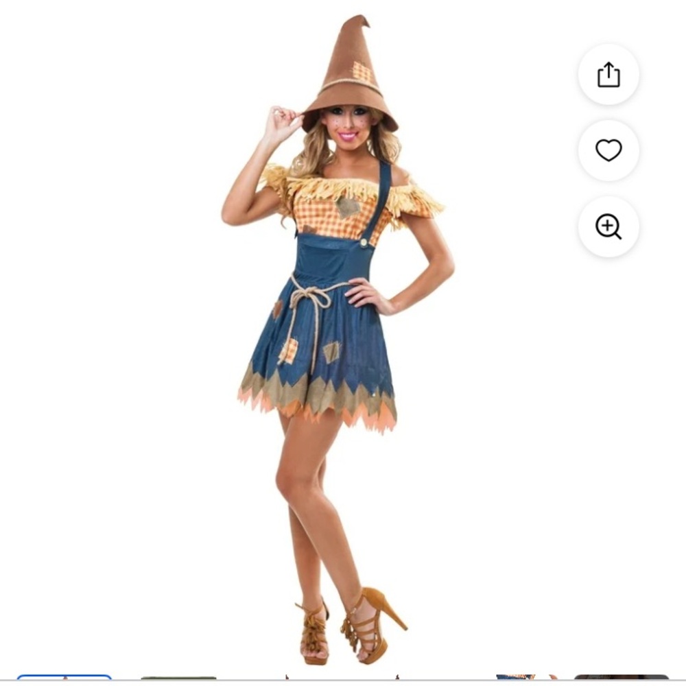 Womens Scarecrow Costume - Blue and orange